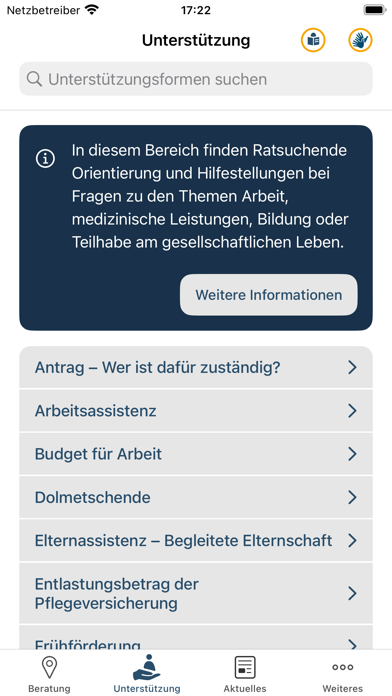 Teilhabeberatung Screenshot