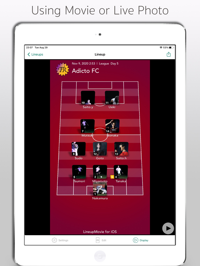 LineupMovie for Soccer