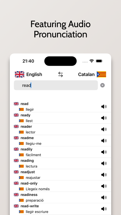 Catalan-English Dictionary Screenshot