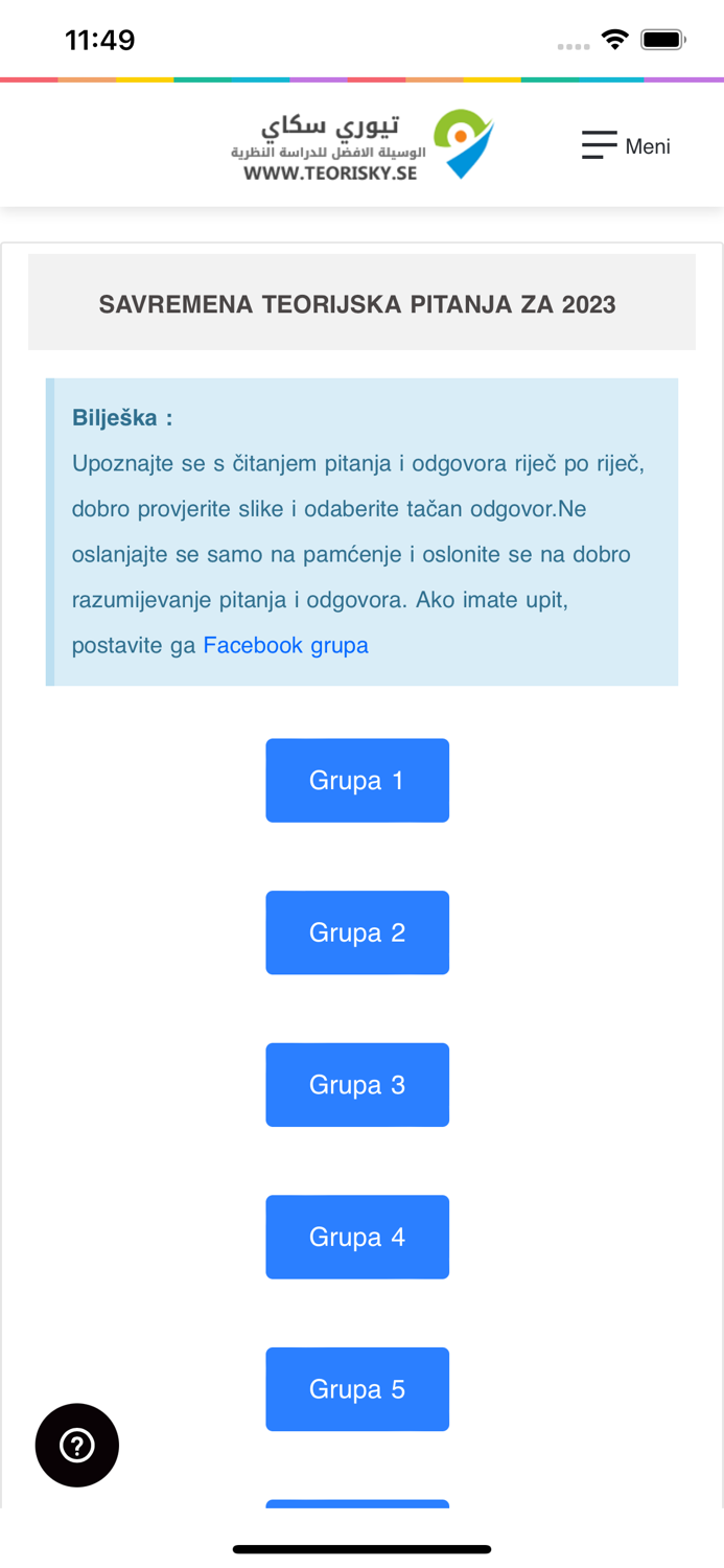 Teori B körkort - Bosniska