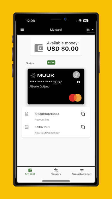 MUUK Card USA Screenshot