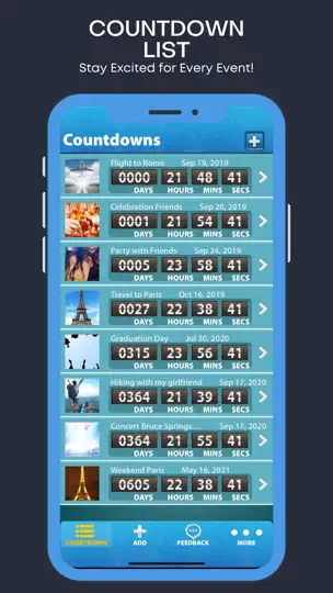 Captura de pantalla de Holiday And Vacation Countdown en iPhone 2