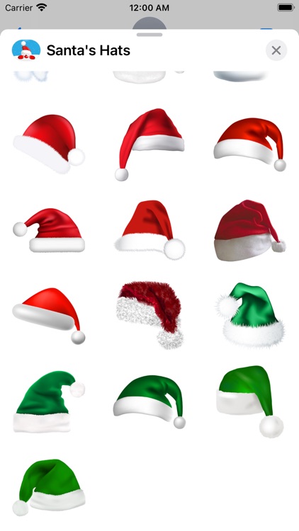 Santa's Hat Christmas Stickers