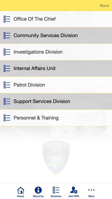 Hayward Police Department Screenshot