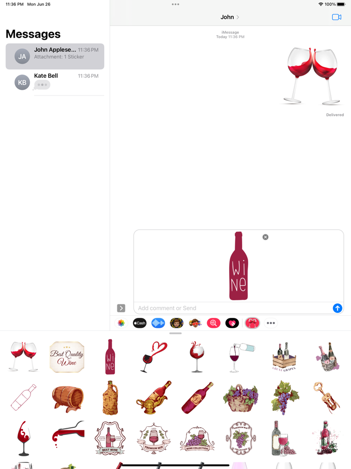 Tasty Wine Stickers