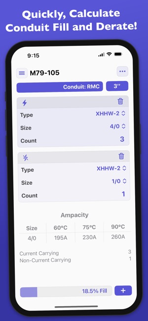 Derated: Conduit Fill on the App Store