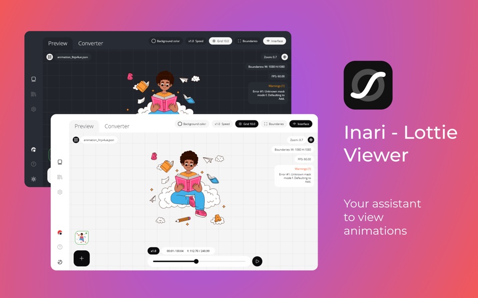 #1. Inari - Lottie Viewer (macOS) 来自: Maxim Yakovlev