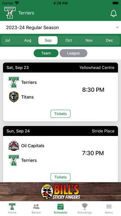 Portage Terriers Official App Screenshot
