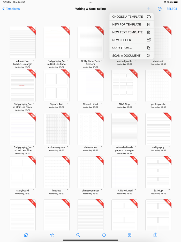 Templates for PDF apps