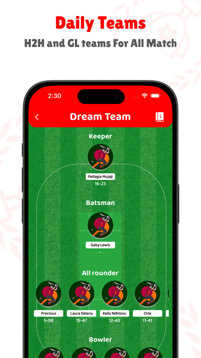 Dream Team 11 - Cricket Stats Screenshot