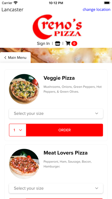 Creno's Pizza Screenshot