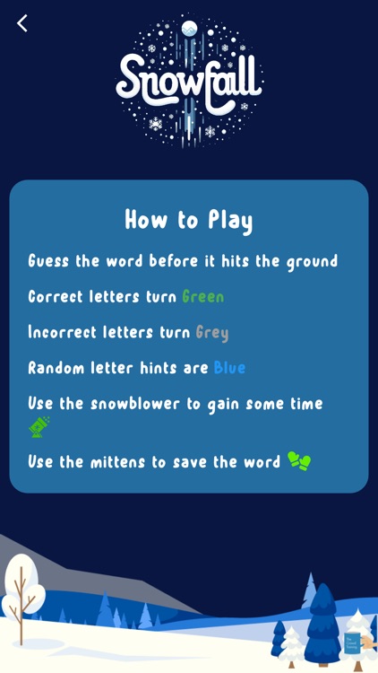 SnowFall Word Game