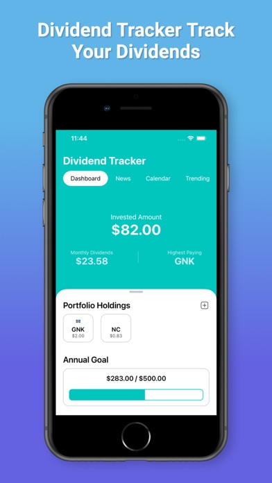 Mint Dividend Tracker Screenshot