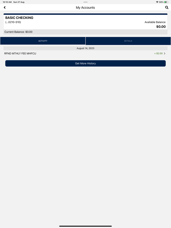 Mile High FCU Mobile iPad screenshot 4 - Finance app