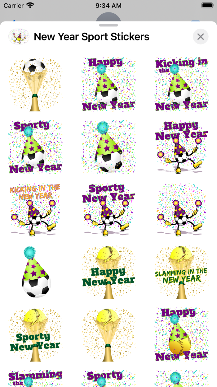 New Year Sport Stickers