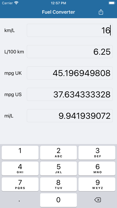 Screenshot #1 pour Fuel Converter