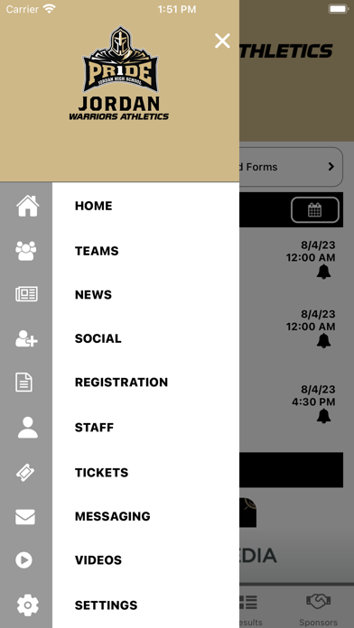 Jordan Warriors Athletics Screenshot