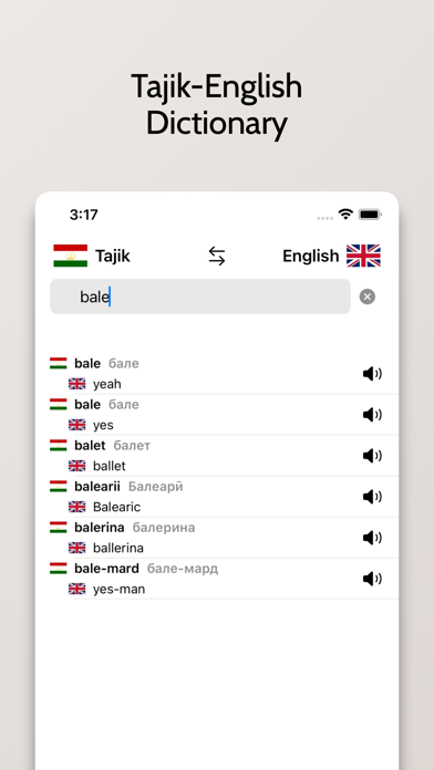 Tajik-English Dictionary Screenshot