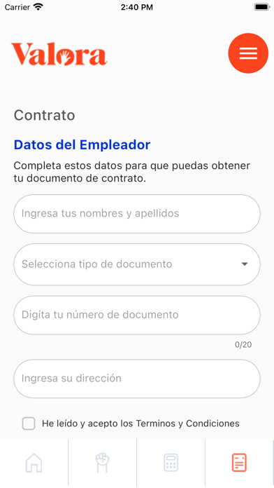 App Valora Screenshot