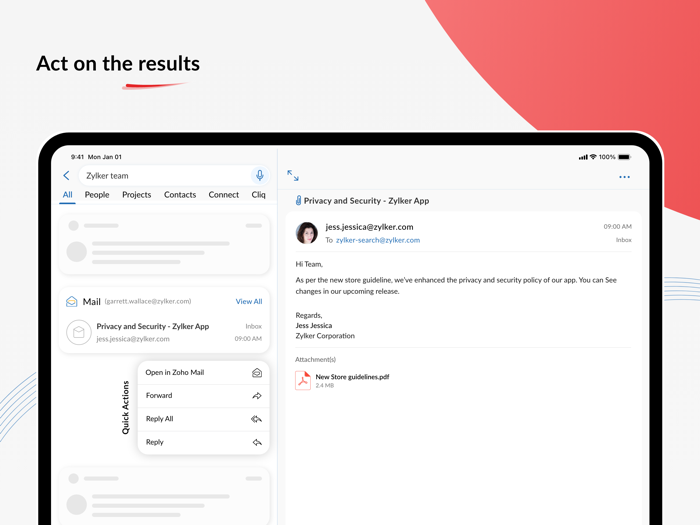 Search across Zoho- Zia Search