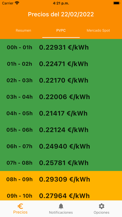 Precio Luz Ahorro Screenshot