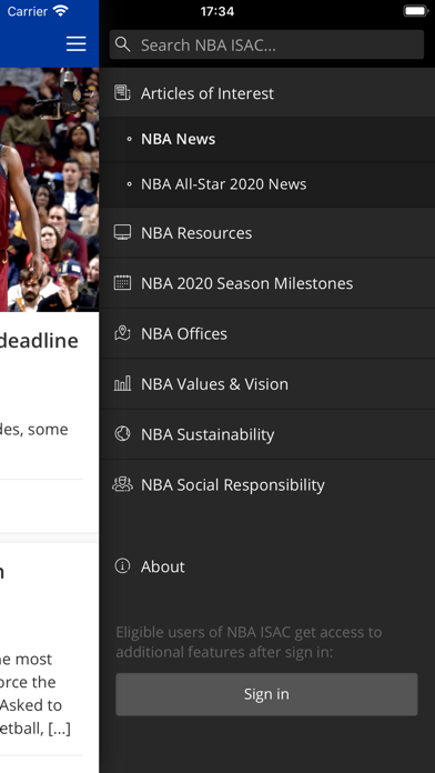 NBA ISAC Screenshot