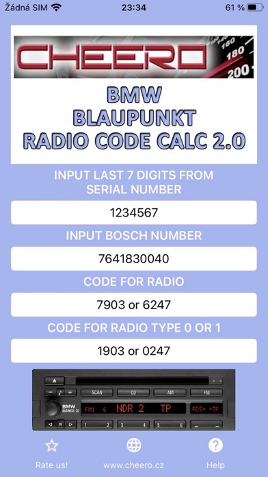 RADIO CODE for BMW BUSINESS Screenshot