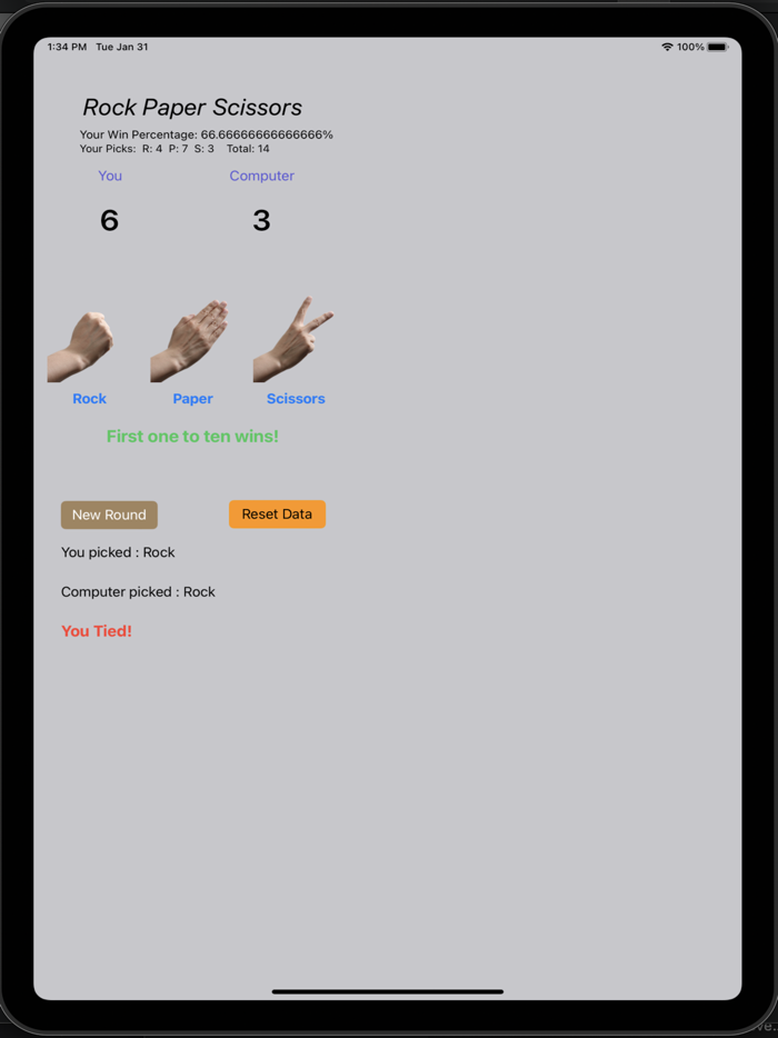 Rock Paper Scissors Stats