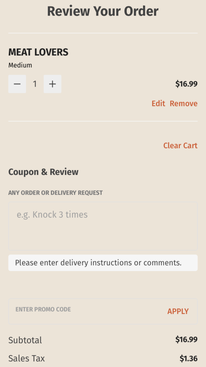 My Original Italian Pizza