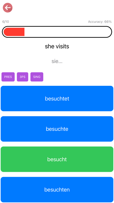 German Verb Blitz Screenshot