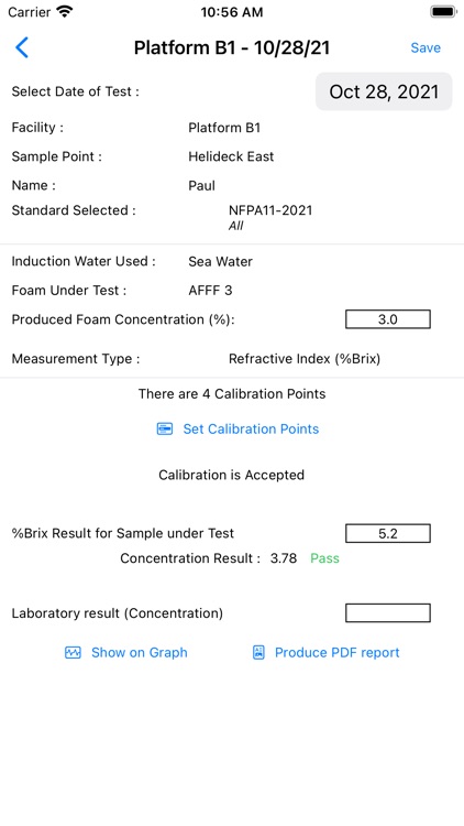 Produced Foam Testing