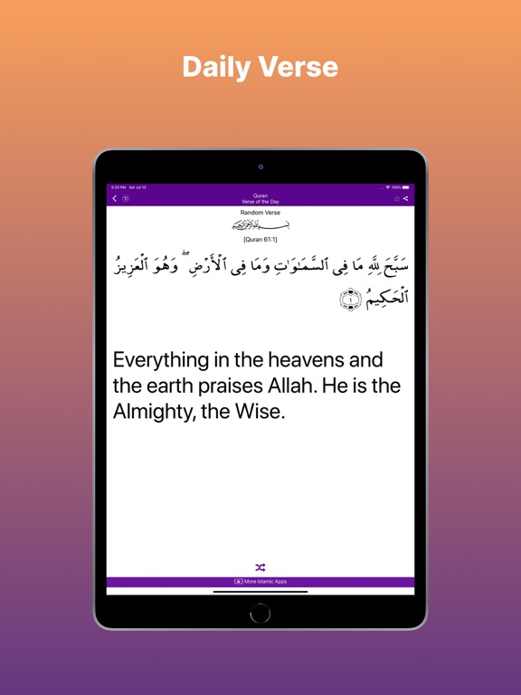 Quran Daily: Islam Muslim App iPad screenshot 1 - Reference app