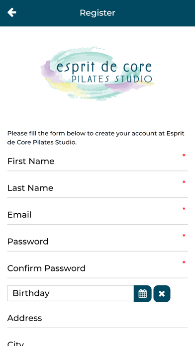Esprit de Core Pilates Studio Screenshot