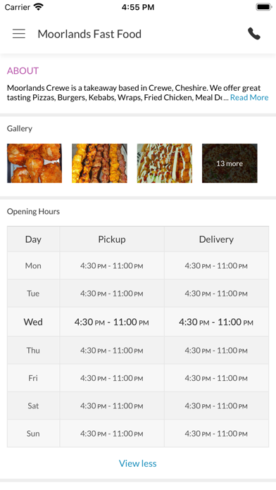 Moorlands Fast Food. Screenshot