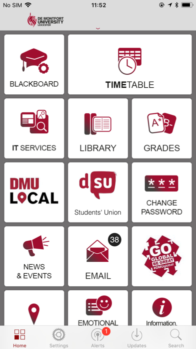 DMU Student Portal Screenshot