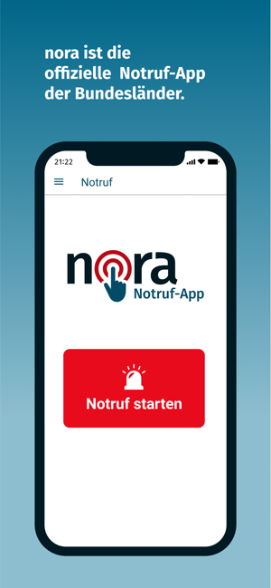 ‎nora - Notruf-App Screenshot