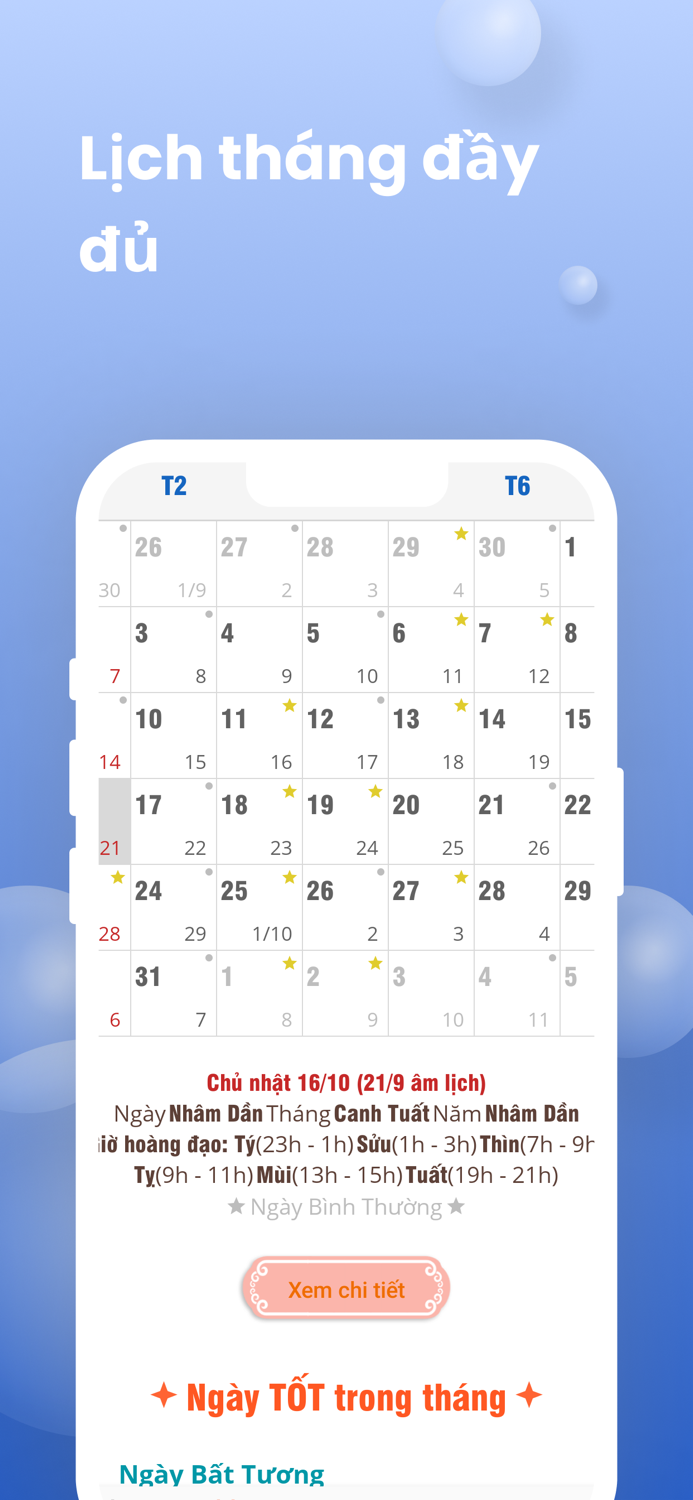 Lịch Vạn Niên 2023 - Ngày Tốt