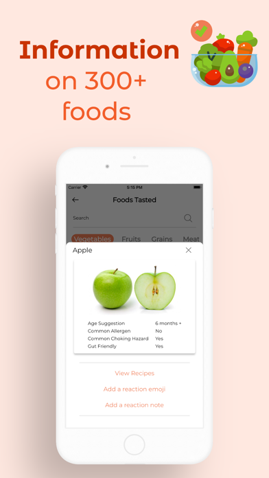 Starting Solid Foods - Tracker Screenshot