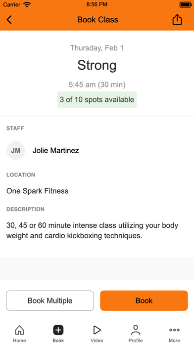One Spark Fitness Screenshot