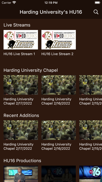 Harding University's HU16 Screenshot