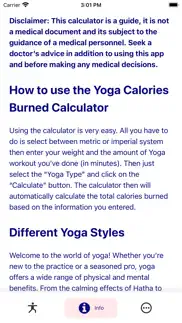 yoga calories burn calculator iphone screenshot 3