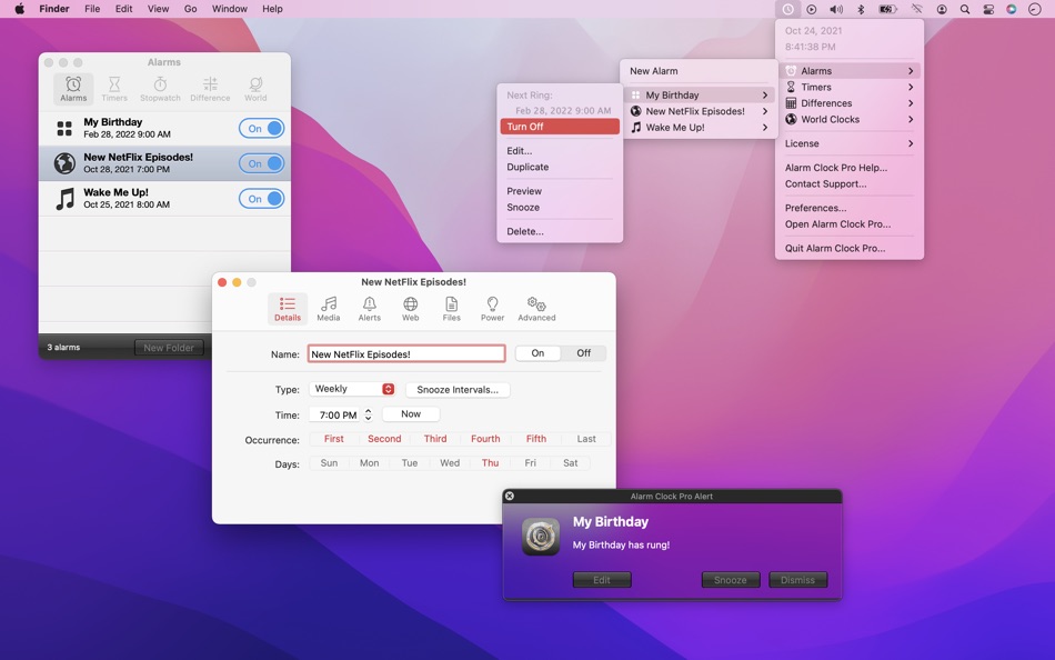 #7. Alarm Clock Pro (macOS) 来自: Koingo Software, Inc.
