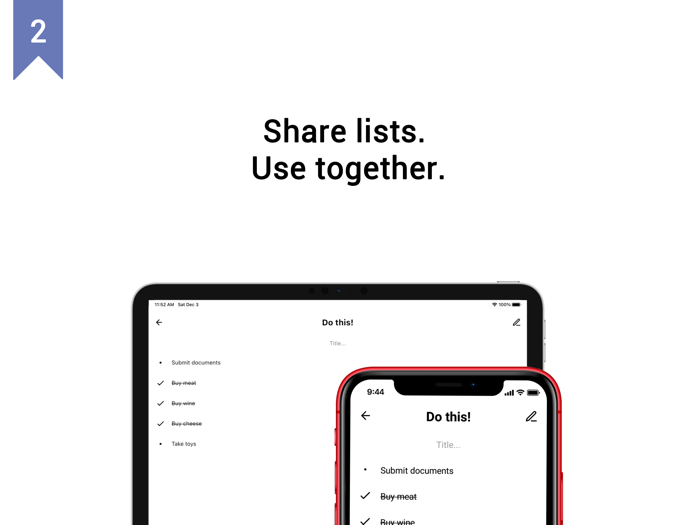 Simple grocery and to-do lists