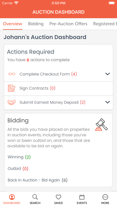 Xome Auctions Screenshot