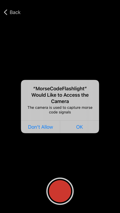 Morse Code Camera Screenshot