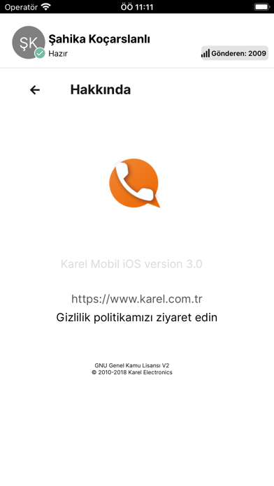 Karel Mobil Softphone Screenshot