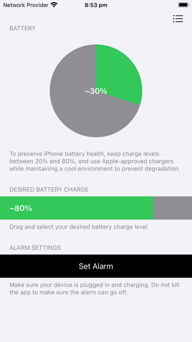 Battery Alarm - Track Charge Screenshot