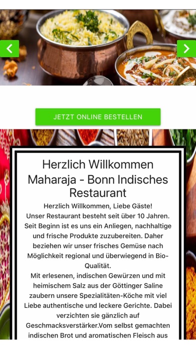 Maharaja Indisches Restaurant Screenshot