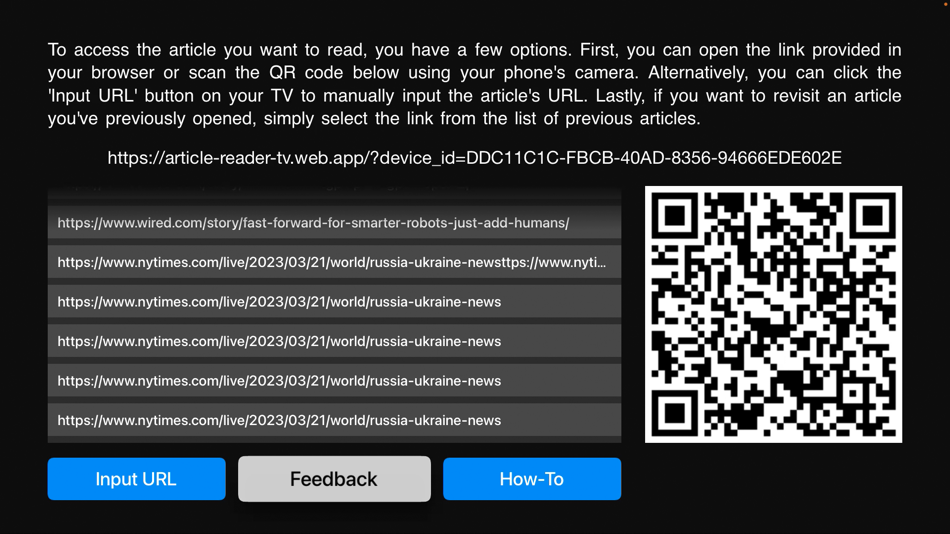 Article Reader on TV - 1.0 - (iOS)