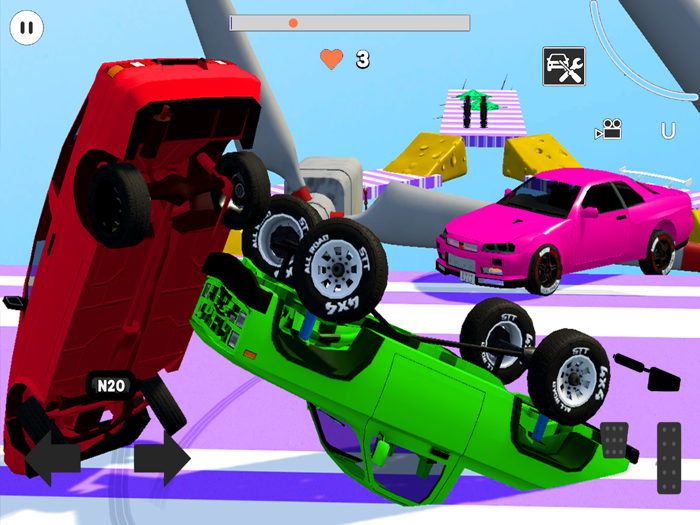 Slippery Slope Car Destruction